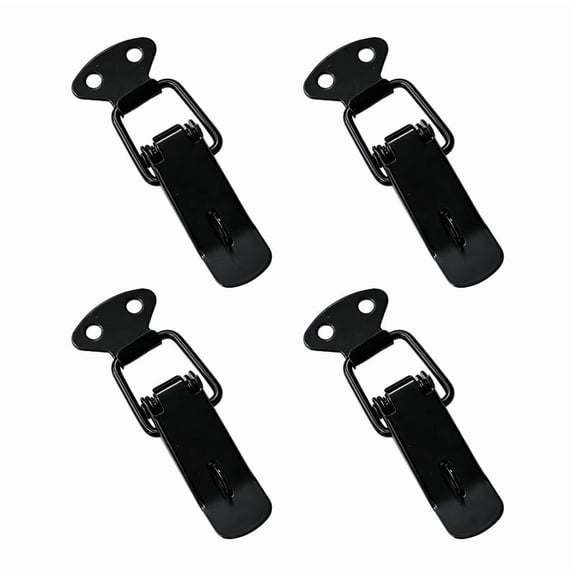 4 Pieces of Black Stainless Steel Spring Loaded Toggle Latches, 2.2 Inch Heavy Duty Spring Latch Buckle, Secure Locking Catch for Toolboxes Wooden Cases and Storage Boxes