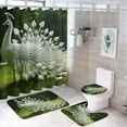 thumbnail image 1 of 4 Pieces Blue Peacock Shower Curtain Set Beautiful Animals Bird Bathroom Decor Sets with Rugs Bathroom Accessories Set Bathroom Curtain Shower Set with 12 Hooks, 1 of 8