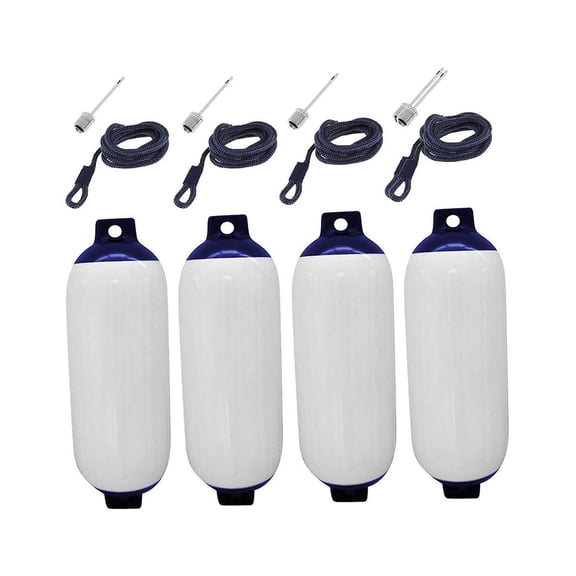 4 Pieces Boat Fenders Marine Dock Bumper Inflatable PVC Material for Yachts Pontoons Mooring Protection