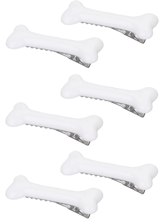 4 Pieces Bone Hair Clip Halloween Cosplay Costume Decorative Party Daily Wear Skull Skeleton HairPins Side Hair White Dog Bone Alligator Clip Accessories Barettes For Women And Girls