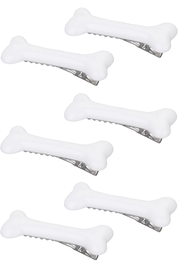 4 Pieces Bone Hair Clip Halloween Cosplay Costume Decorative Party Daily Wear Skull Skeleton HairPins Side Hair White Dog Bone Alligator Clip Accessories Barettes For Women And Girls
