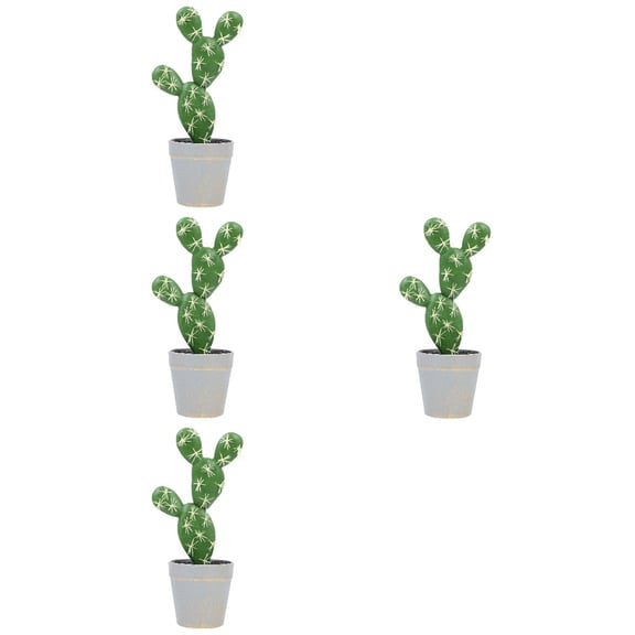 4 Pieces Bonsai Tree Indoor Plant Potted Cactus Statue Decoration