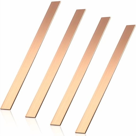 4 Pieces C110 Copper Flat Bar 1/8" x 1" x 12" Long Solid Copper Bus Bar Stock Plate Mill Stock Bus Solid Metal Sheets for Crafting Jewelry Repairs Enameling Electrical