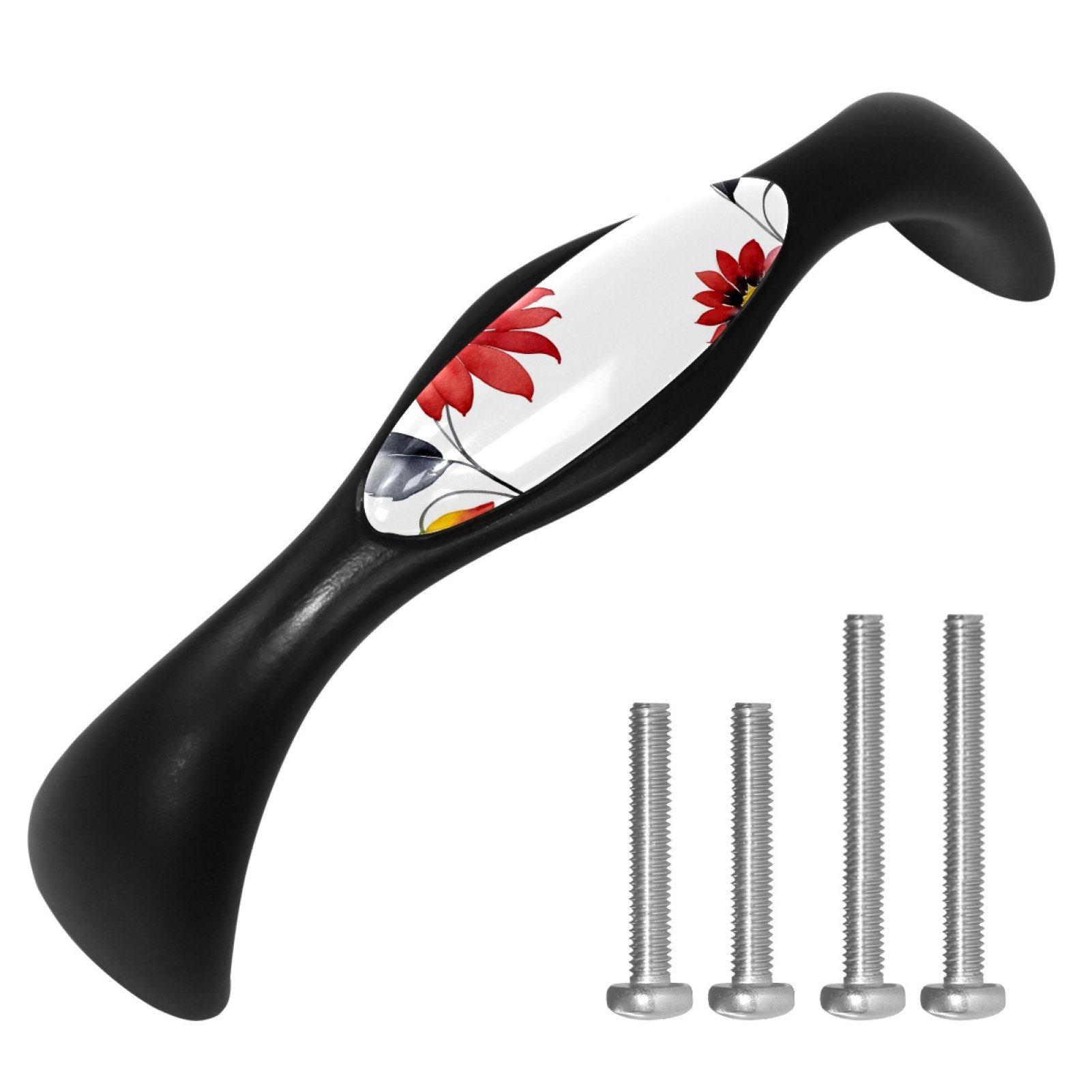 4 Pulls,Drawer Pulls,Plants Flowers