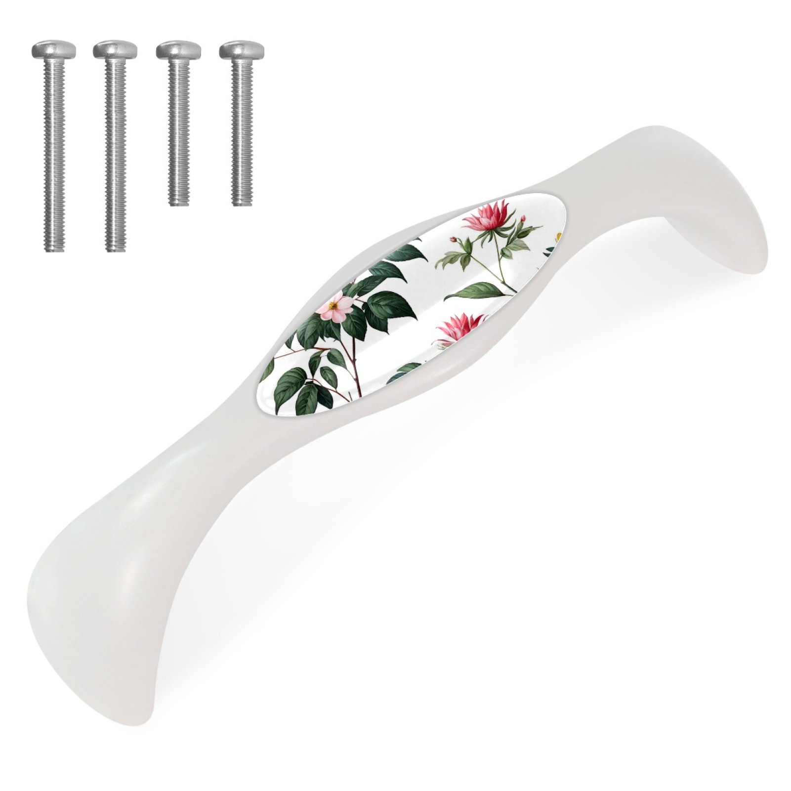 4 Handles,Drawer Handle,Drawer Pulls,Flowers Rose Floral