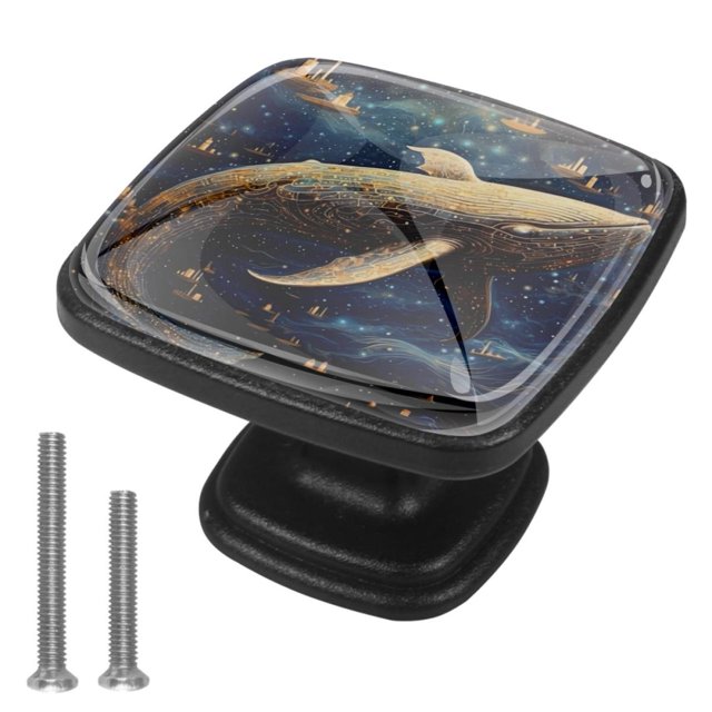 4 Pieces Knobs Fairytale Galaxy Ocean Whale Sailboat Drawer