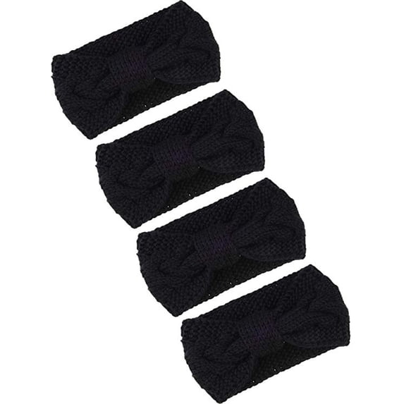 4 Pieces Cable Knit Headband Crochet Headbands Plain Braided Head Wrap Winter Ear Warmer for Women Girls