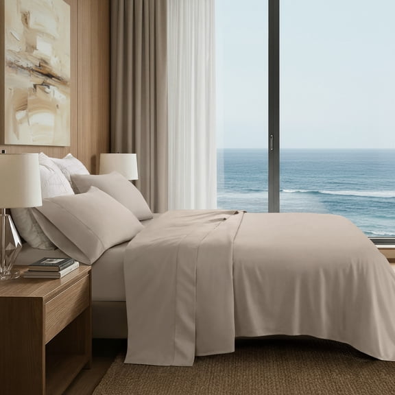 4 Pieces Cal King Cotton Sheet Set,Linen