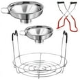 thumbnail image 1 of 4 Pieces Canning Kit, 1PC Canning Rack+ 1PC Canning Jar Lifter Tong+ 2PC Canning Funnels, Canning Supplies Canning, 1 of 6