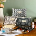 thumbnail image 1 of 4 Pieces Canvas Cosmetic Bags Set pouches for purse with Zipper Multi Functional Canvas Travel Pouch for Women Girls Vacation Travel Toiletry Bag, 4 Styles (Arrow, Plaid, Tree, Leave, Big), 1 of 7