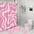 thumbnail image 1 of 4 Pieces Cartoon Bear Shower Curtain Set Kawaii Bathroom Accessories, Toilet Lid and Non-Slip Rugs,Cute Waterproof Shower Curtain Bathroom Accessories Sets Home Decor,12 Hooks,72 x 72 Inches, 1 of 7