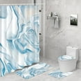 thumbnail image 1 of 4 Pieces Cartoon Bear Shower Curtain Set Kawaii Bathroom Accessories, Toilet Lid and Non-Slip Rugs,Cute Waterproof Shower Curtain Bathroom Accessories Sets Home Decor,12 Hooks,72 x 72 Inches, 1 of 7
