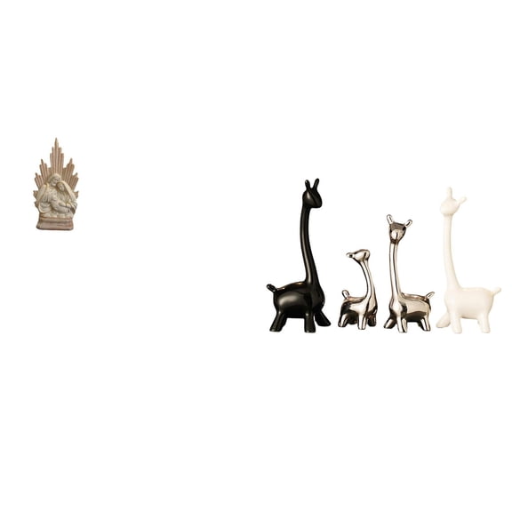 4 Pieces Catholic Statue Giraffe Figurine Ceramic Material Modern Decor for Home Office Bookshelf Display