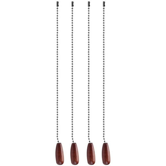 4 Pieces Ceiling Fan Chain Pulls Wooden Pull Extension for Light Lamp (Walnut Color)