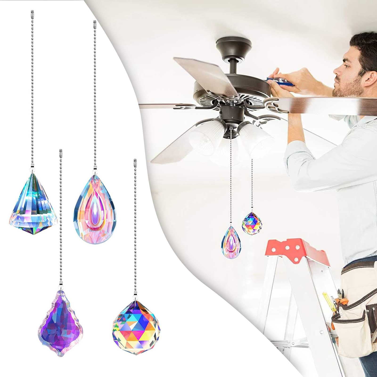 4 Pieces Ceiling Fan Pull Chain Rainbow Pull Chain Extension with ...