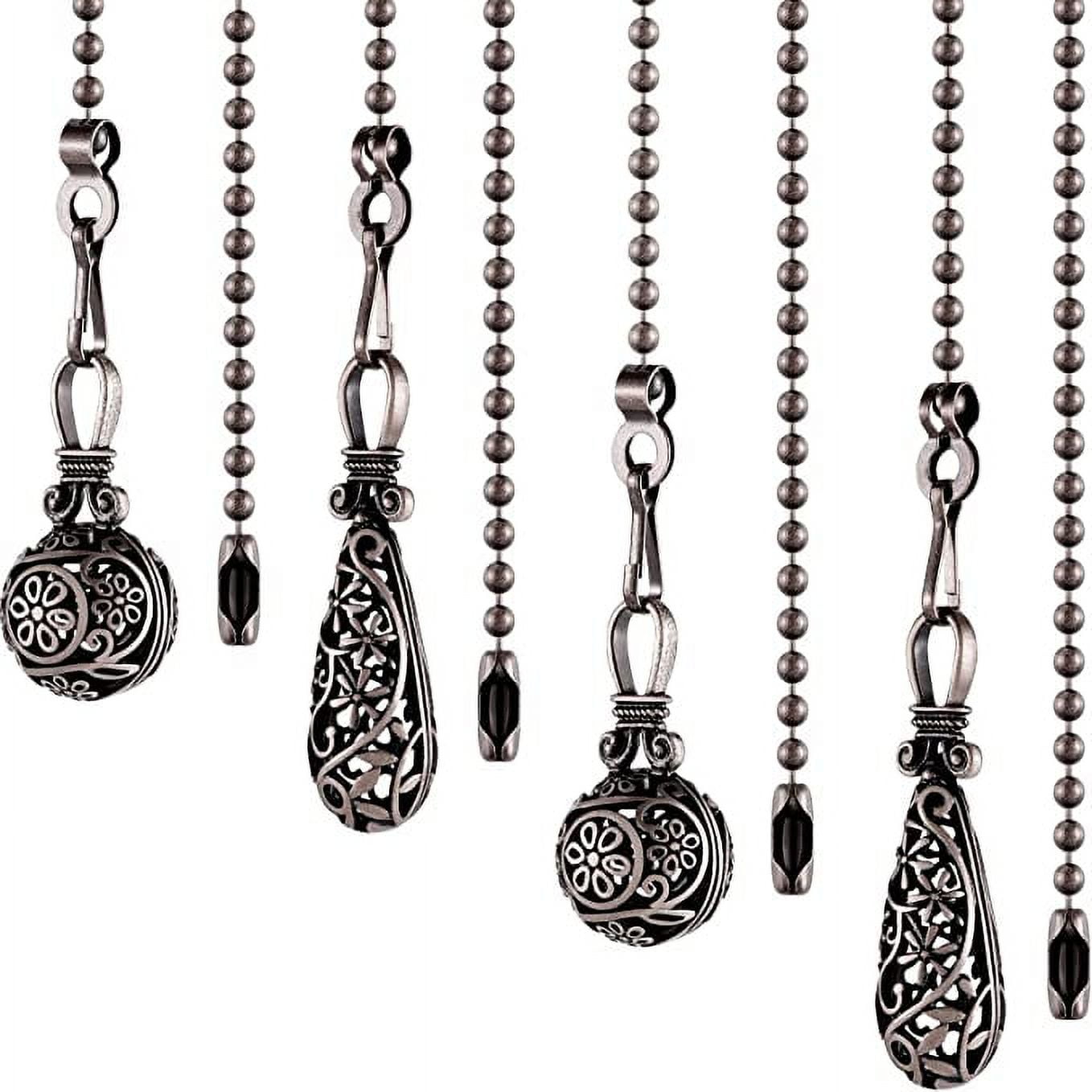 4 Pieces Ceiling Fan Pull Chain Vintage Hollow Fan Danglers Pull Chain