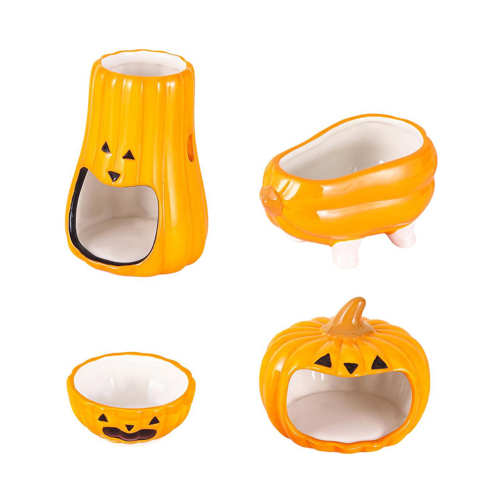 4 Pieces Ceramic Hamster Hideout Hamster Ceramic Food Bowl for Small