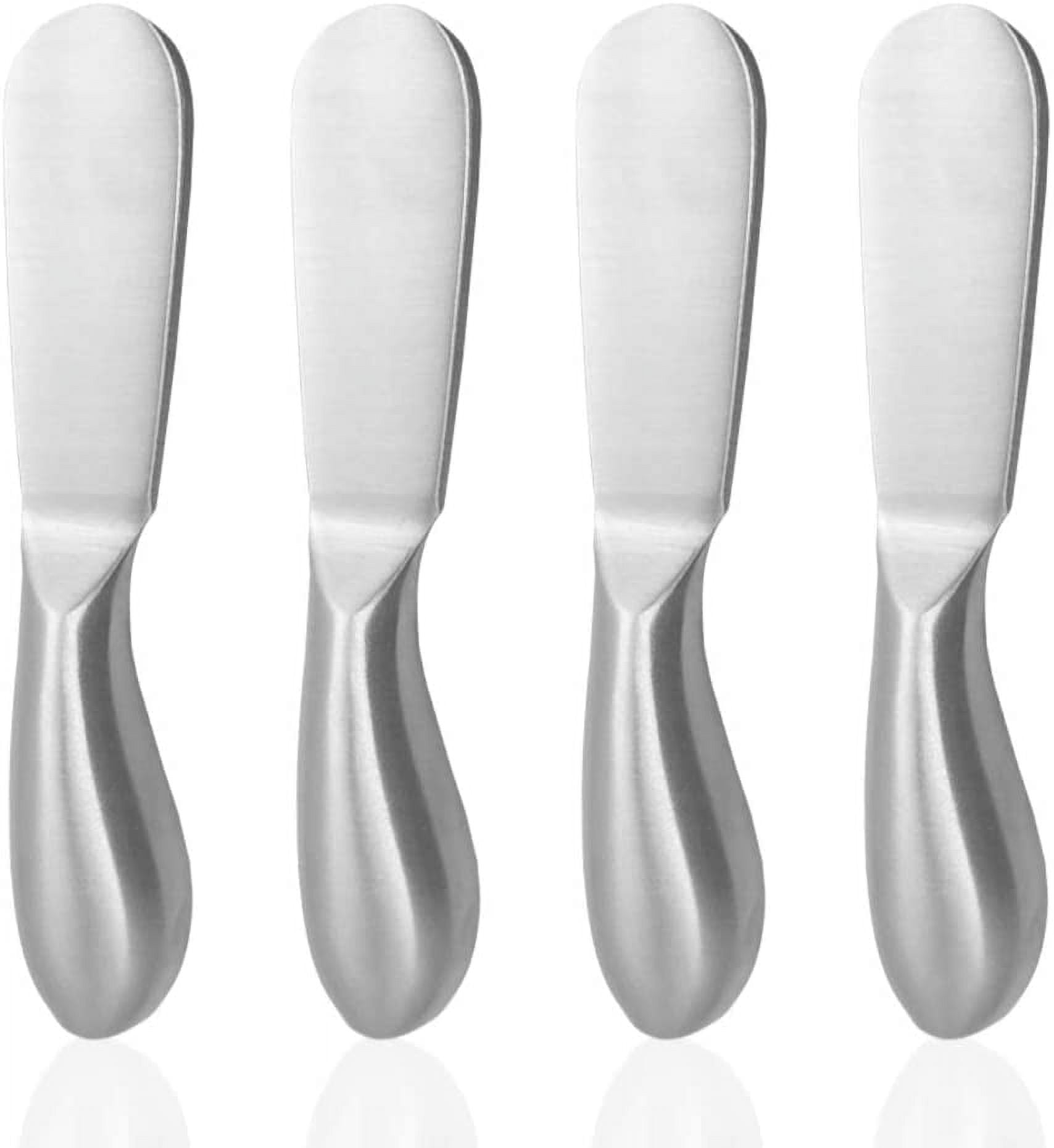 CATHYLIN REVERIE Collection 4-piece Stainless Steel Butter  Spreader Cheese Knife, Giftable Butter Knives set, Bread Knife set(4, White  Handle): Butter Knives