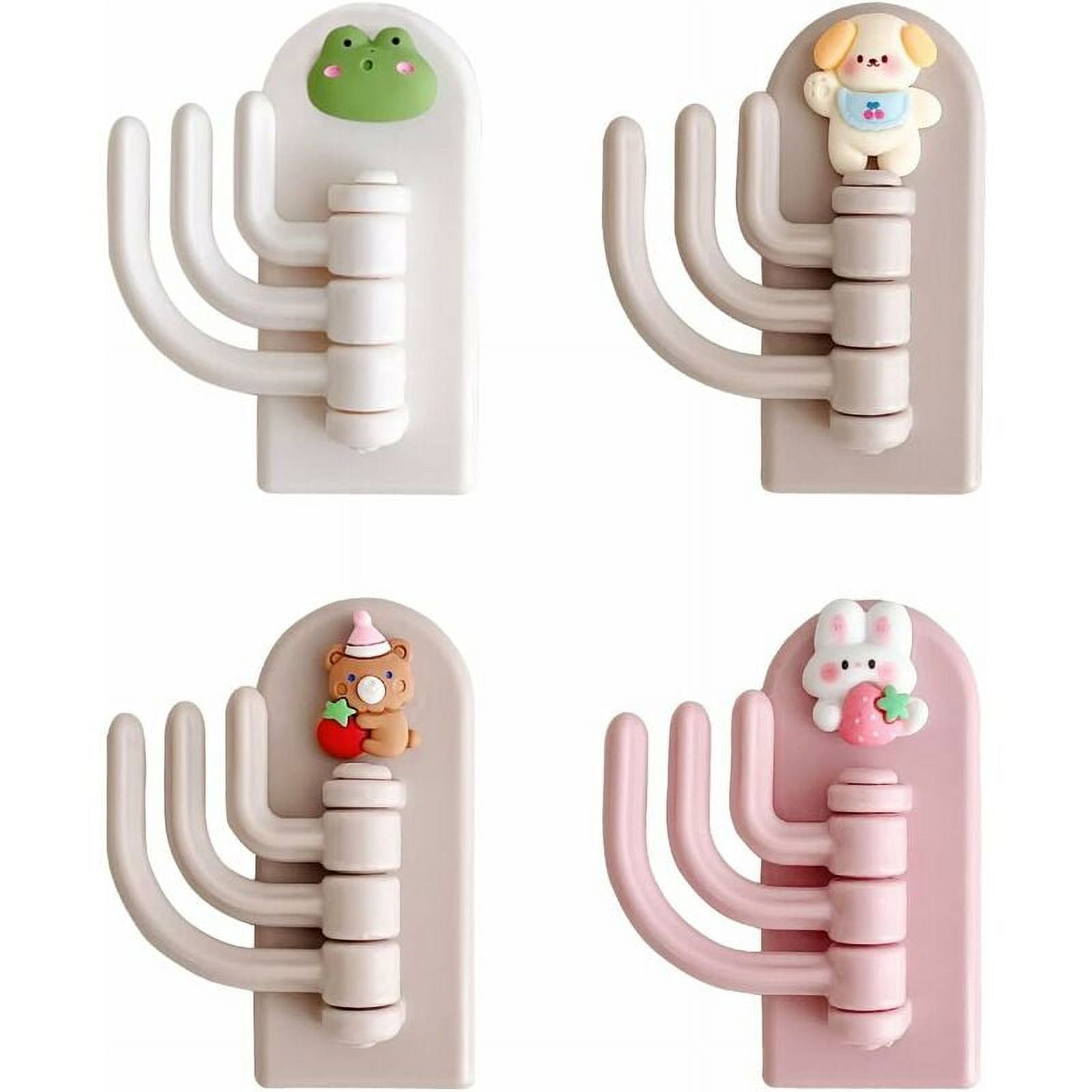 4 Pieces Children's Coat Rack, 3 in 1 Children's Animal Coat Hook