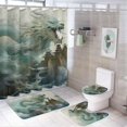 thumbnail image 1 of 4 Pieces Chinese Style Dragon Shower Curtain Set Ink Painting Contemporary Bathroom Decor Sets with Rugs Bathroom Accessories Set Bathroom Curtain Shower Set with 12 Hooks, 1 of 8