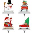 4 Pieces Christmas Stocking Holders for Mantle Metal Christmas Stocking