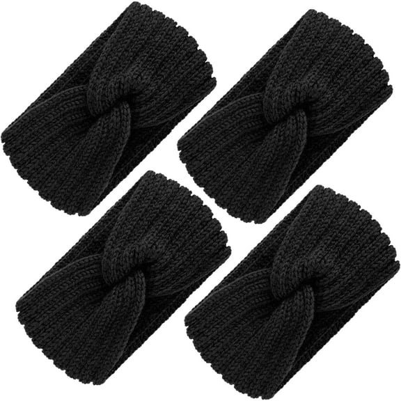 4 Pieces Chunky Knit Headbands Braided Winter Headbands Ear Warmers Crochet Head Wraps for Women Girls