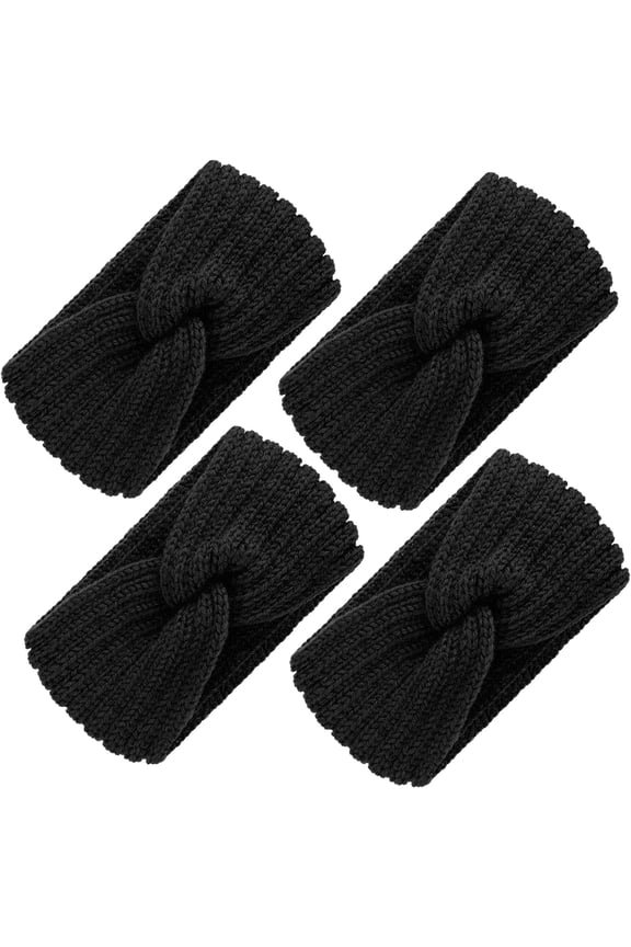 4 Pieces Chunky Knit Headbands Braided Winter Headbands Ear Warmers Crochet Head Wraps for Women Girls