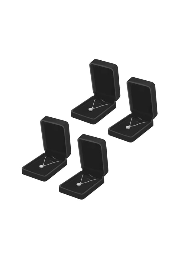 4 Pieces Classic Velvet Necklace Pendant Box for Jewelry Gift, Small Jewellry Storage Display Case for Wedding Engagement Birthday Anniversary