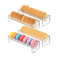 thumbnail image 1 of 4 Pieces Clear Cracker Tray for Serving Rectangular Cracker Holder Acrylic Serving Tray Food Display Stands for, 1 of 5