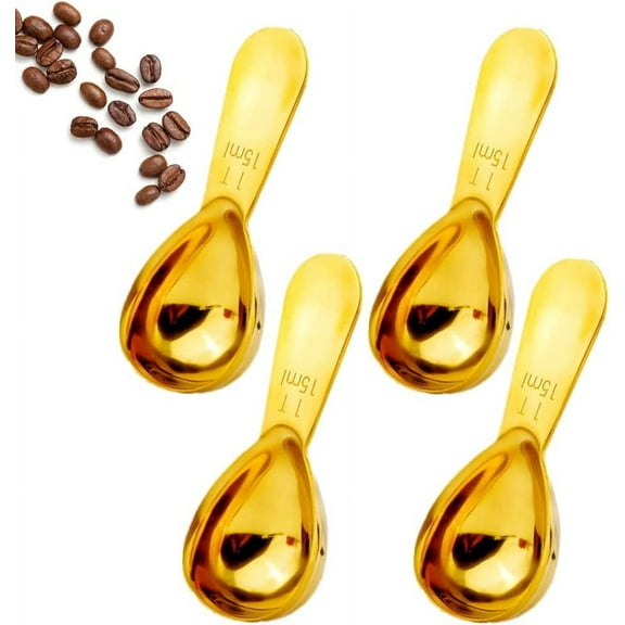 4 Pieces Coffee Scoop Stainless Steel Coffee Scoops Short Handle Tablespoon Measuring Spoons for Coffee Tea Sugar Flour