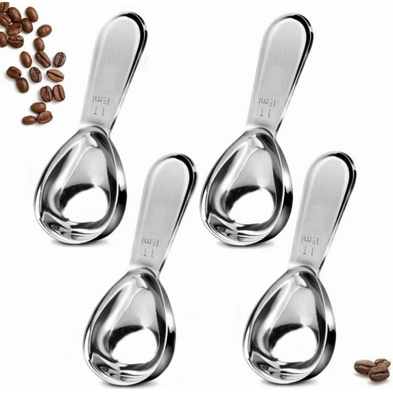 4 Pieces Coffee Scoop Stainless Steel Coffee Scoops Short Handle Tablespoon Measuring Spoons for Coffee Tea Sugar Flour