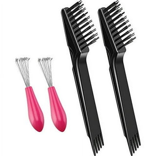 2 Pack Hair Brush Cleaner Tool Cleaning Comb Brushes for Hairbrush Easy  Clean Solution with Metal Rake Wooden Handle for Home and Salon Use (Handle
