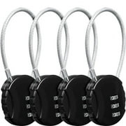 4 Pieces Combination Lock 3 Digit Outdoor Waterproof Padlock for School Gym Locker, Sports Locker, Fence, Toolbox, Gate