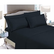 Elegant Comfort 4-Piece Microfiber Sheet Set, Deep Pocket, Wrinkle Resistant & Fade Resistant, Queen, Midnight Onyx