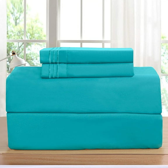 Elegant Comfort 1500 Premier Hotel Quality 4-Piece Bed Sheet Sets, Deep Pockets - Luxurious Wrinkle Free & Fade Resistant , Queen, Turquoise