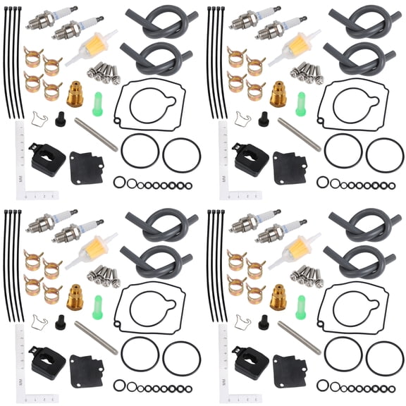 4 Pieces Complete Carb Repair Overhaul Kit Compatible with F-TLR 100HP Engine 2001 to 2002 Direct Replacement 804346T02