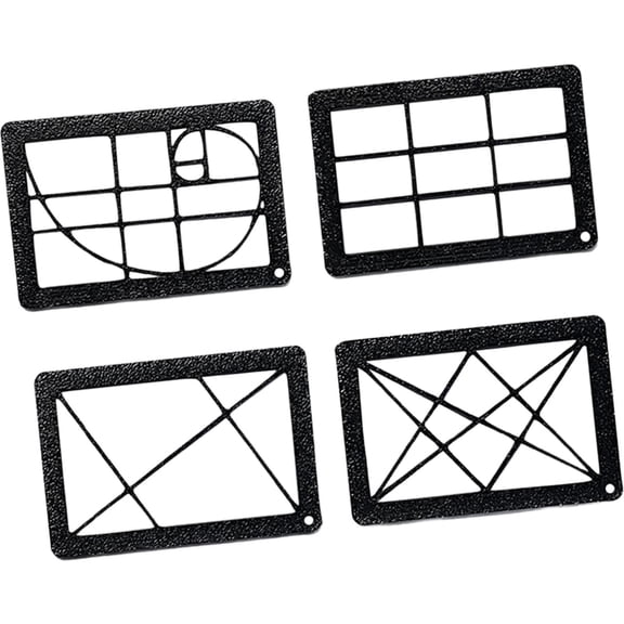 4 Pieces Composition Viewfinder Viewer Painting Catcher Portable Chain PP Material for Beginner Photographer Artist