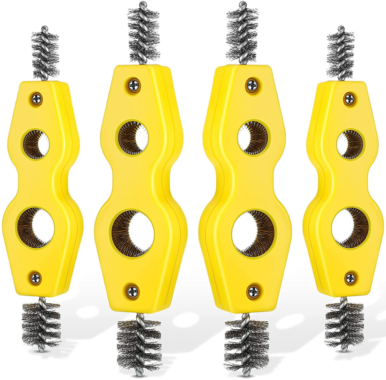 4 Pieces Copper Pipe Cleaner 4 In 1 Copper Tubing Brush Pipe Cleans Inside Outside Thread Cleaner Plumber Brush Cleans Tool for Plumbing Installation Soldering Brazing
