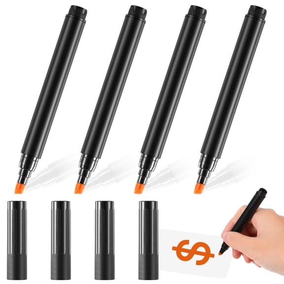 4 Pieces Counterfeit Bill Detector Marker Pen Counterfeit Money Pen Fake Money Checker Universal False Currency Pens Bills Loss Prevention Tester Pocket Size