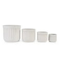 thumbnail image 1 of 4 Pieces Cream Ceramic Flowerpot Set, Modern Planter for Patio, Garden & Windowsills, 1 of 14