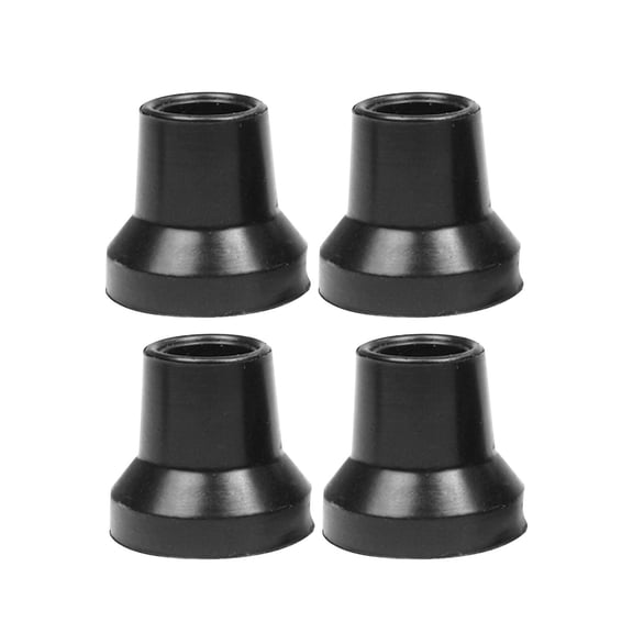 4 Pieces Crutch Tips Replacement Sturdy Reinforced Crutch Feet Cap for Canes Black 16mm Hole