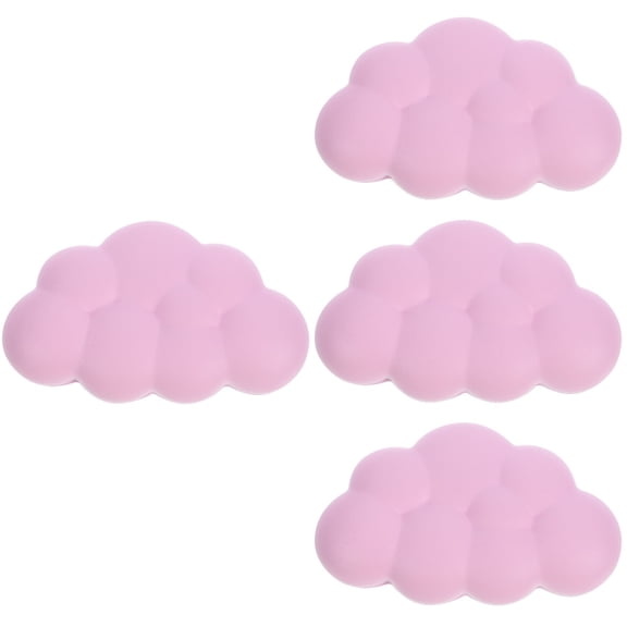 4 Pieces Cushion Desk Arm Rest Cloud Mouse Rest Office 15.00X9.00X1.50CM Pink