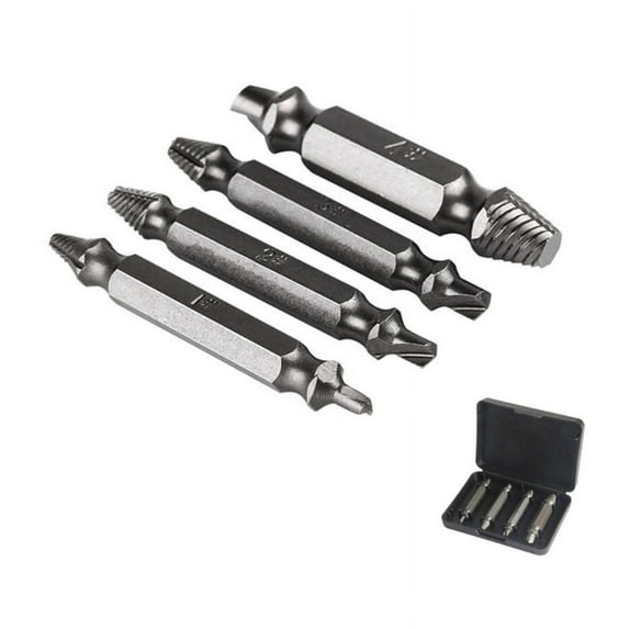 4 Pieces Damaged Screw Extractor Set Used with Electric Hand Drill Wrench for Daily Home Maintenance Wear Resistance