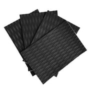 4 Pieces Deck Grip Mats Boat Decking Sheet Multipurpose Boat Floor Mat Anti Slip Surfboard Traction Pads for Swimming Pool Step, Kayak, Yacht Black