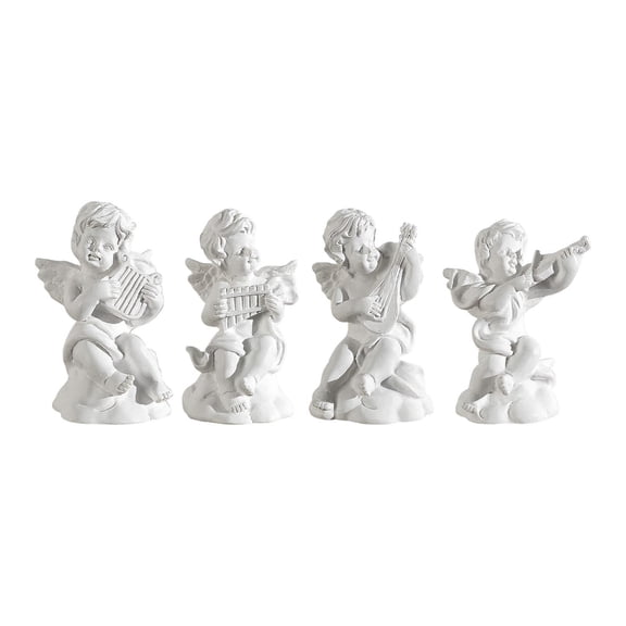 4 Pieces Desk Figures Angel Statue Figurine Cherub Statues Compact Resin Build for Bedroom Bar Photo Prop Ornament