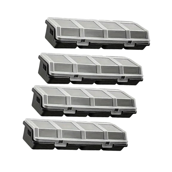4 Pieces Divider Small Parts Tools Storage Organizer Case Hardwares Box PP Material for Garages Workshops