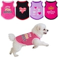 thumbnail image 1 of 4 Pieces Dog Clothes for Small Dogs Girl, Soft Puppy Shirt Cute Chihuahua Teacup Dog Clothes Female Dog Shirts Breathable Pet Clothing Pink Girl Doggie Clothes, 1 of 8