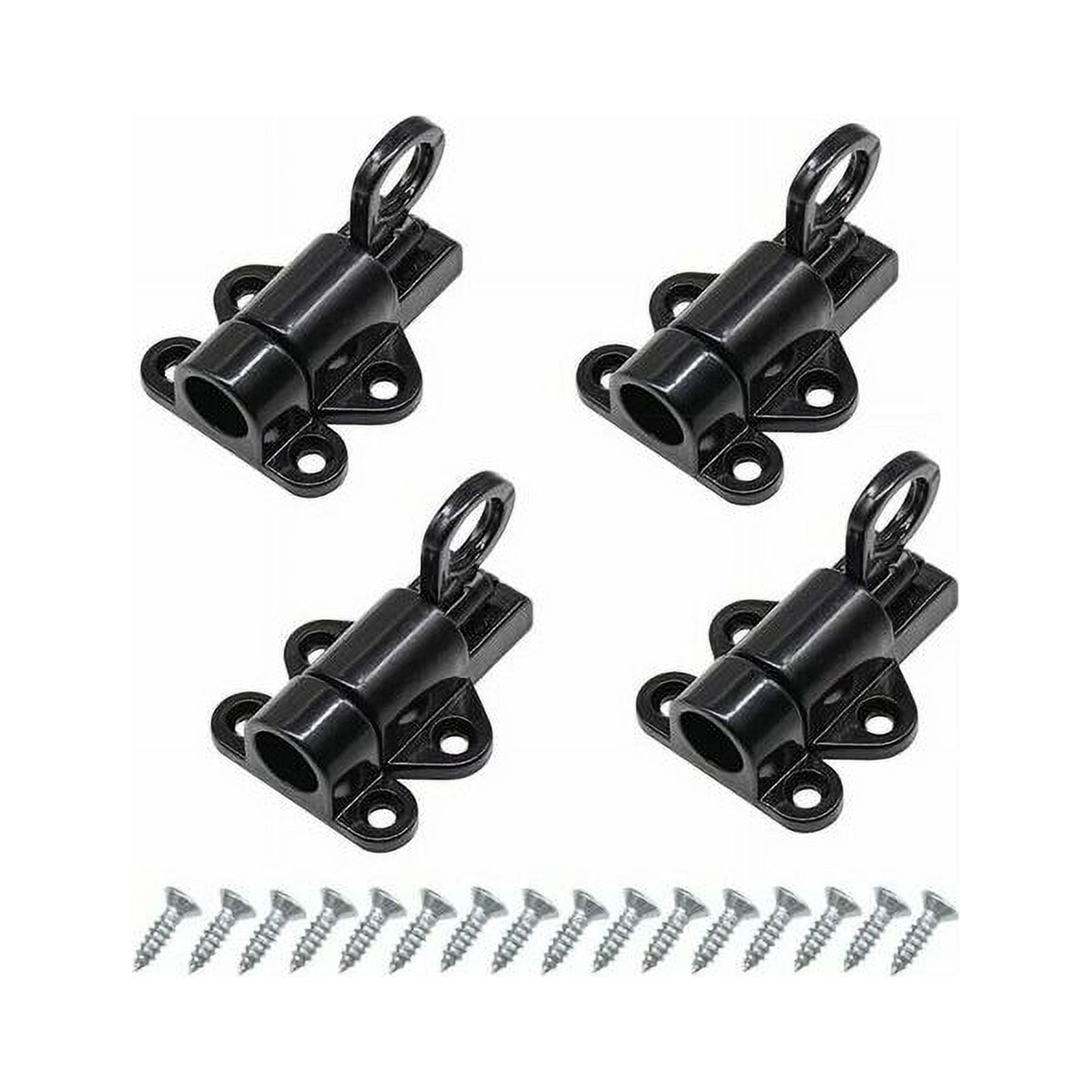 4 Pieces Door Lock, Door Latch Automatic Gate Lock, Black Aluminum Door