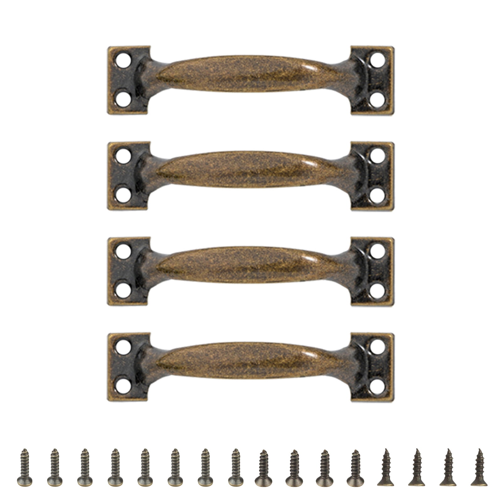 4 Pieces Dresser Drawer Pulls Metal Handles for Barn Door and Cabinets Antique Furniture Handles ...
