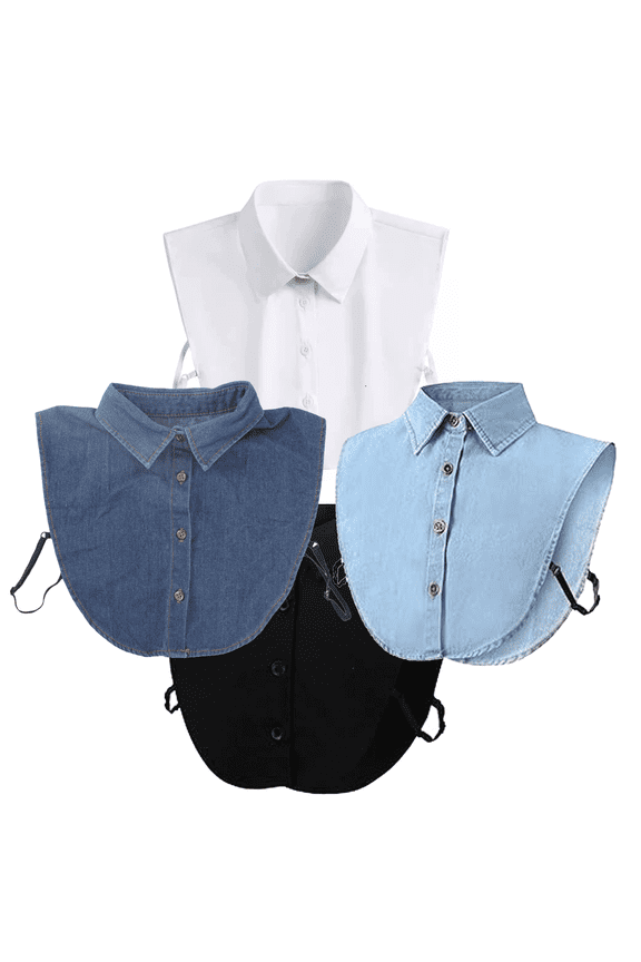 4 Pieces Fake Collar Detachable Dickey Blouse Half Shirts Faux False Dickey Collar for Women Girls Favors